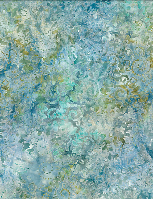 Wilmington Batiks - Shoreline Twirling Lines Blue - PER 1/4 YARD