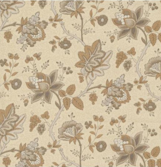 Chateau De Chantilly - La Fayette Florals Jacobean, Pearl Roch - PER 1/4 YARD