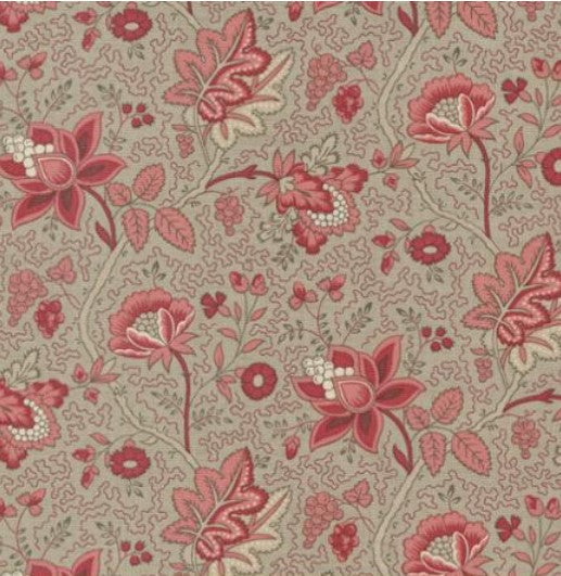 Chateau De Chantilly - La Fayette Florals Jacobean, Roche - PER 1/4 YARD