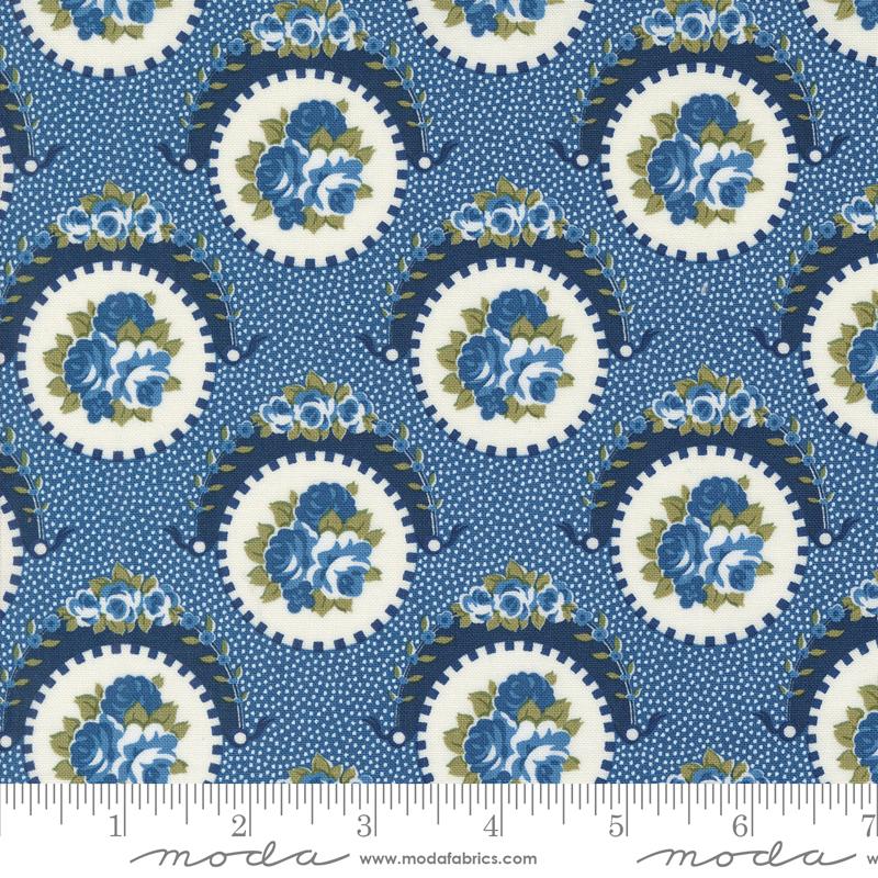 Grand Haven - Sweet Floral, Nautical Blue - PER 1/4 YARD