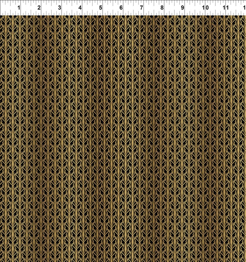Steampunk Menagerie - Gold Deco - PER 1/4 YARD