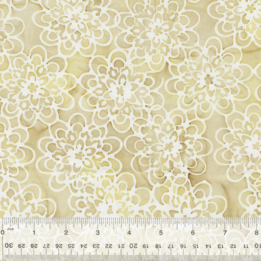 Myrtle Batik - Mums, Beige - PER 1/4 YARD