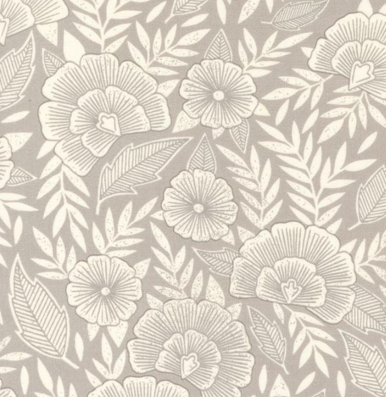 Flower Press - Stone Floral - PER 1/4 YARD
