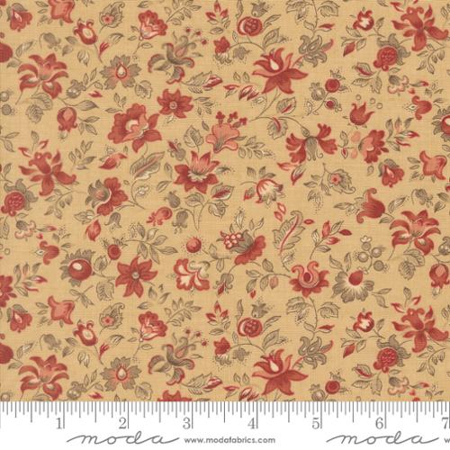 Le Jardin Rouge - Clemenceau Florals, Oyster - PER 1/4 YARD