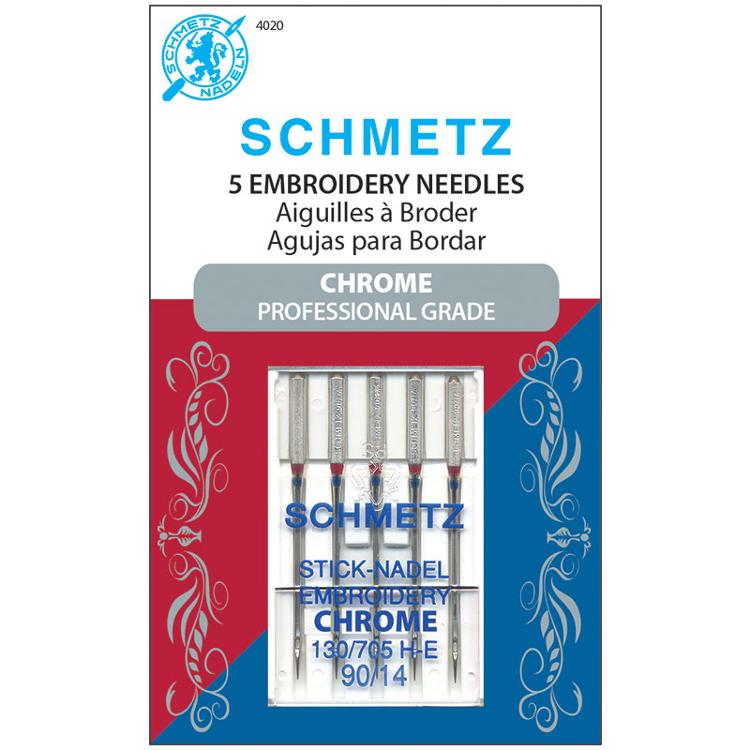 Schmetz Chrome Embroidery Needle, 90/14