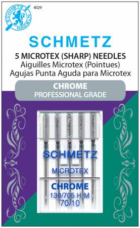 Schmetz Chrome Microtex Needle 5 ct, Size 70/10