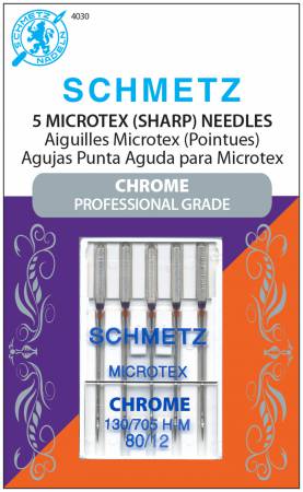 Schmetz Chrome Microtex Needle 5 ct, Size 80/12