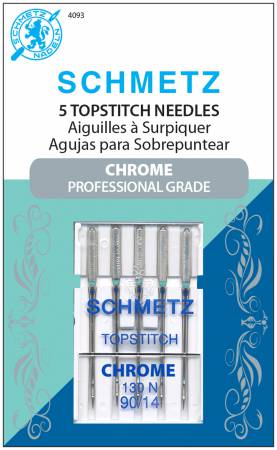 Schmetz Chrome Topstitch Needle 5 ct, Size 90/14