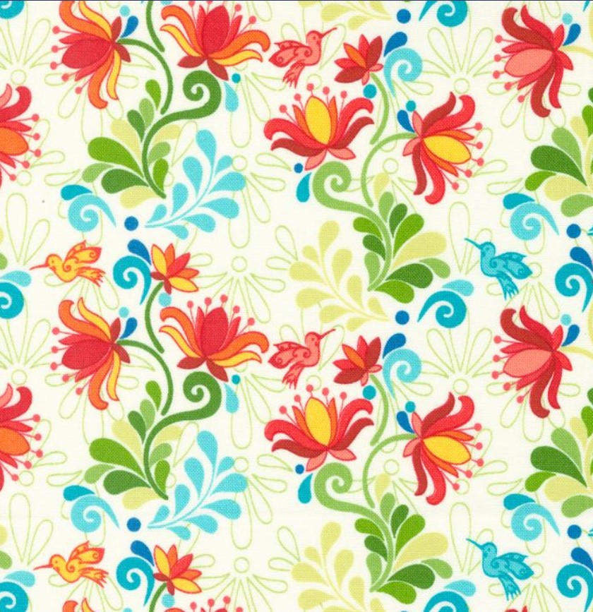 Land of Enchantment - Yucca Florals, Marshmallow White - PER 1/4 YARD
