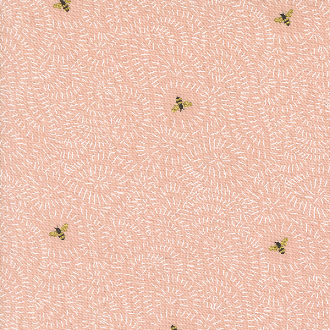 Bee Garden - Twists & Turns Metallic, Rose - PER 1/4 YARD