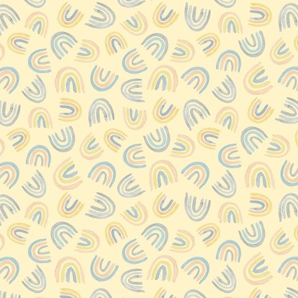 Bunny Love - Rainbows, Yellow - PER 1/4 YARD
