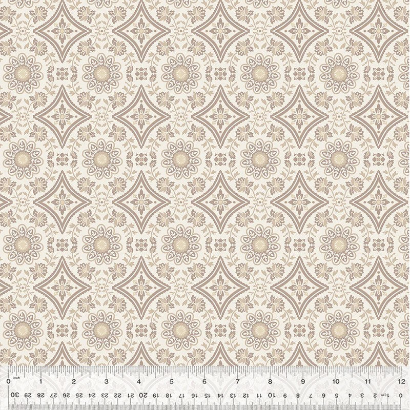 Dwell - Garden Tile, Cream - PER 1/4 YARD