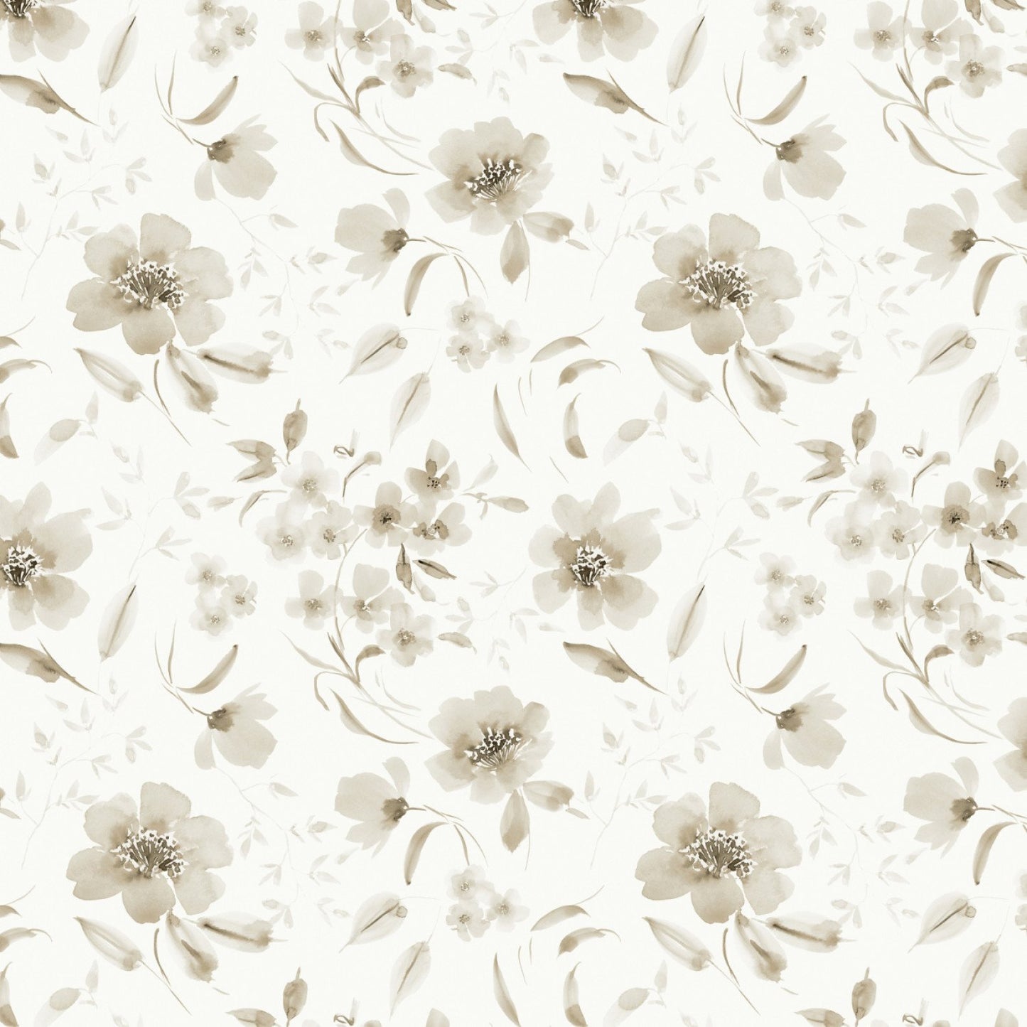 Peace & Wildflowers - Sway in the Wind, Beige - PER 1/4 YARD