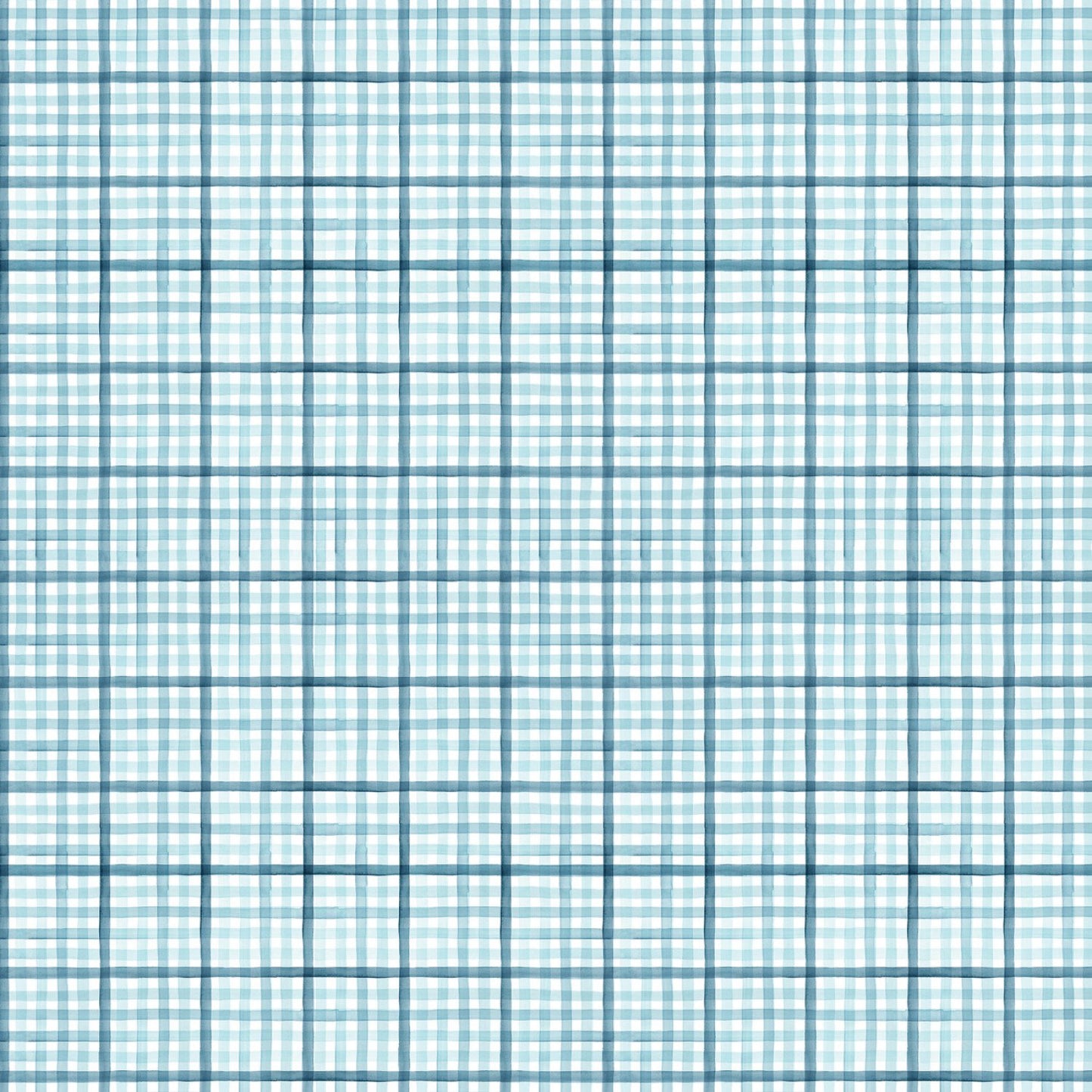 Peace & Wildflowers - Peaceful Plaid, Blue - PER 1/4 YARD