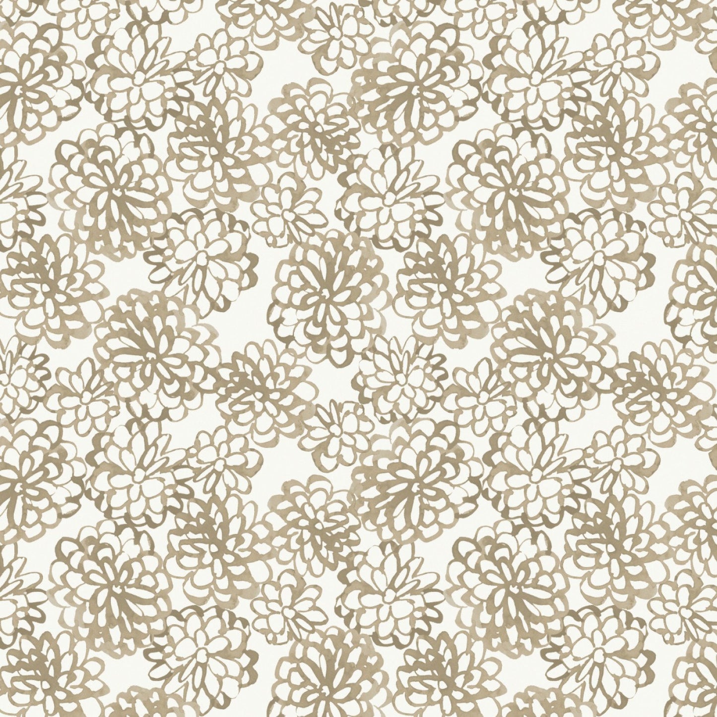 Peace & Wildflowers - Floral Ripples, Beige - PER 1/4 YARD