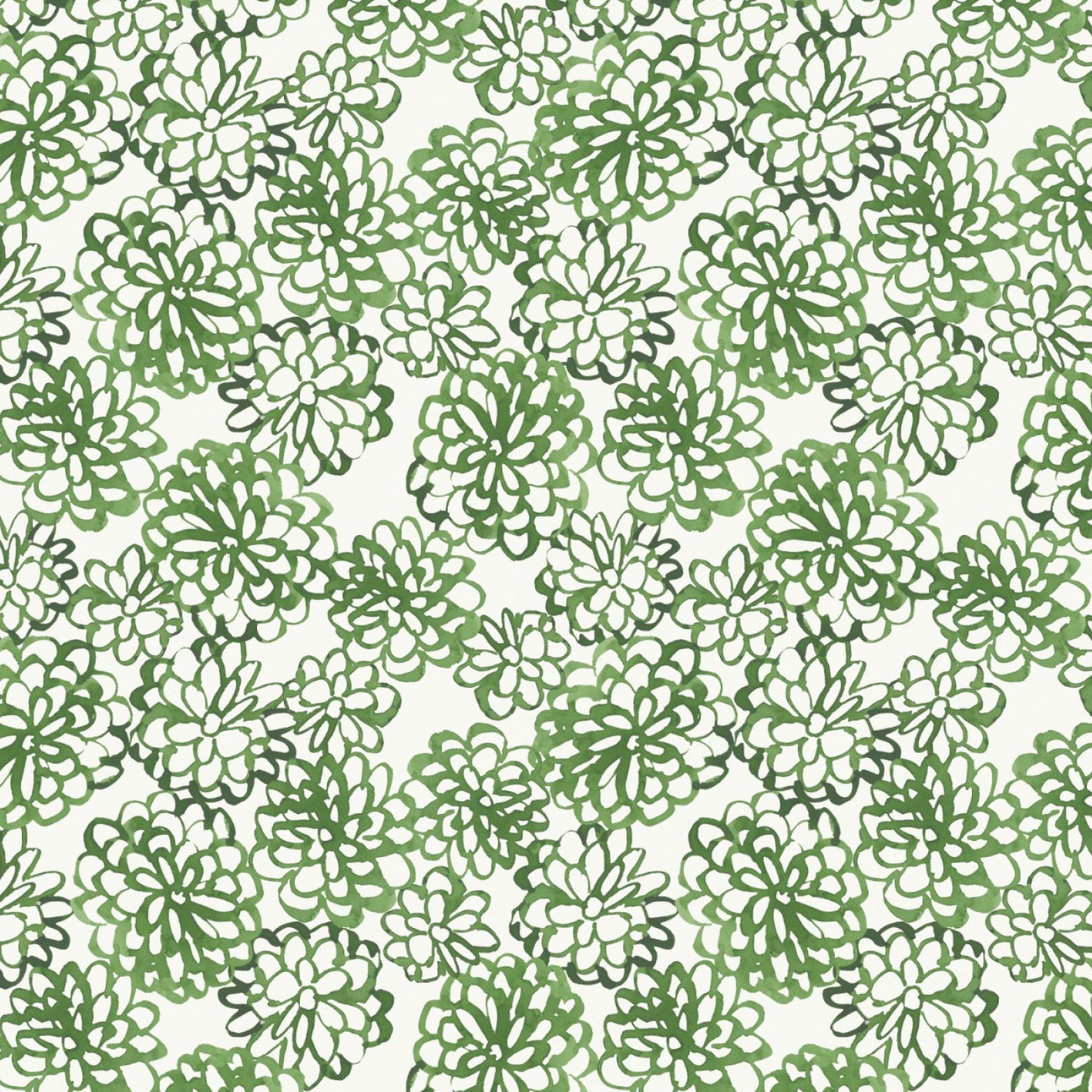 Peace & Wildflowers - Floral Ripples, Green - PER 1/4 YARD