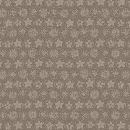 Song Bird - Floral Coins, Taupe - PER 1/4 YARD