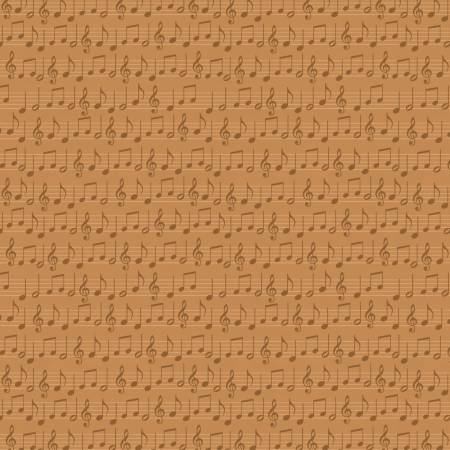 Song Bird - Music Sheets, Light Brown - PER 1/4 YARD