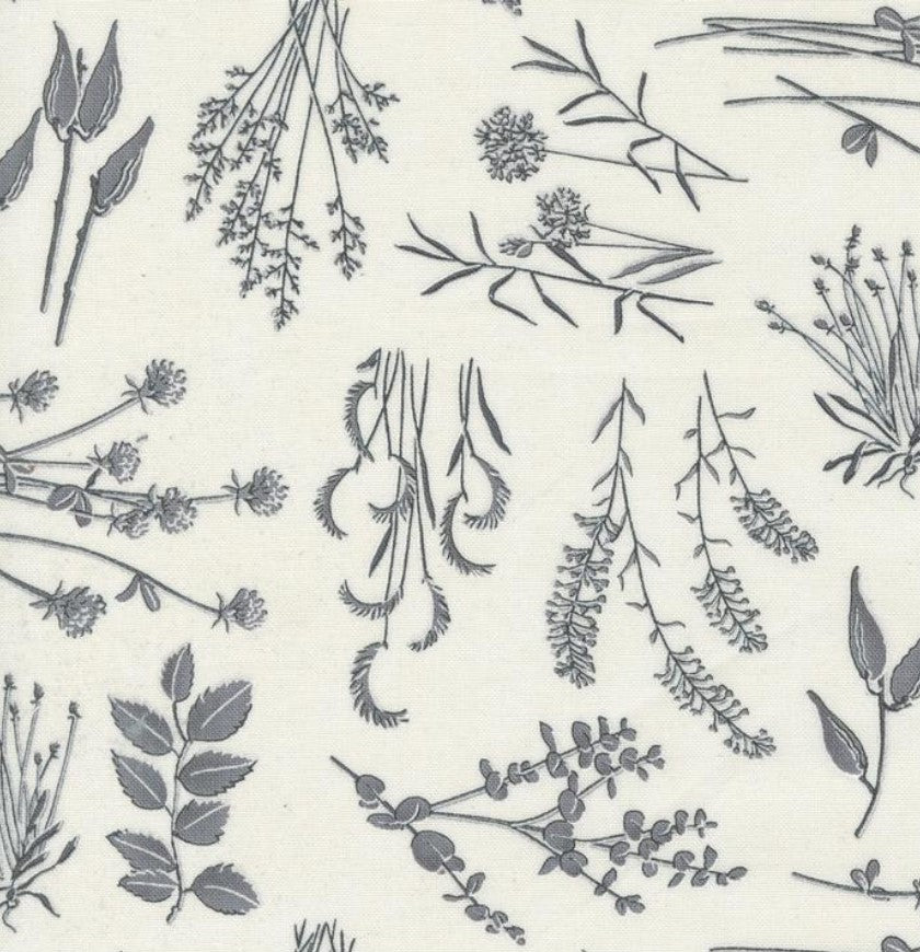 Silhouettes - Cream Wild Things Landscape Nature - PER 1/4 YARD