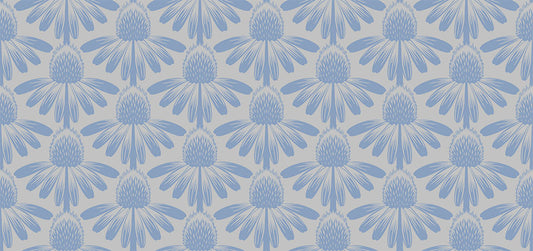 Indelible - Coneflower, Sky - PER 1/4 YARD