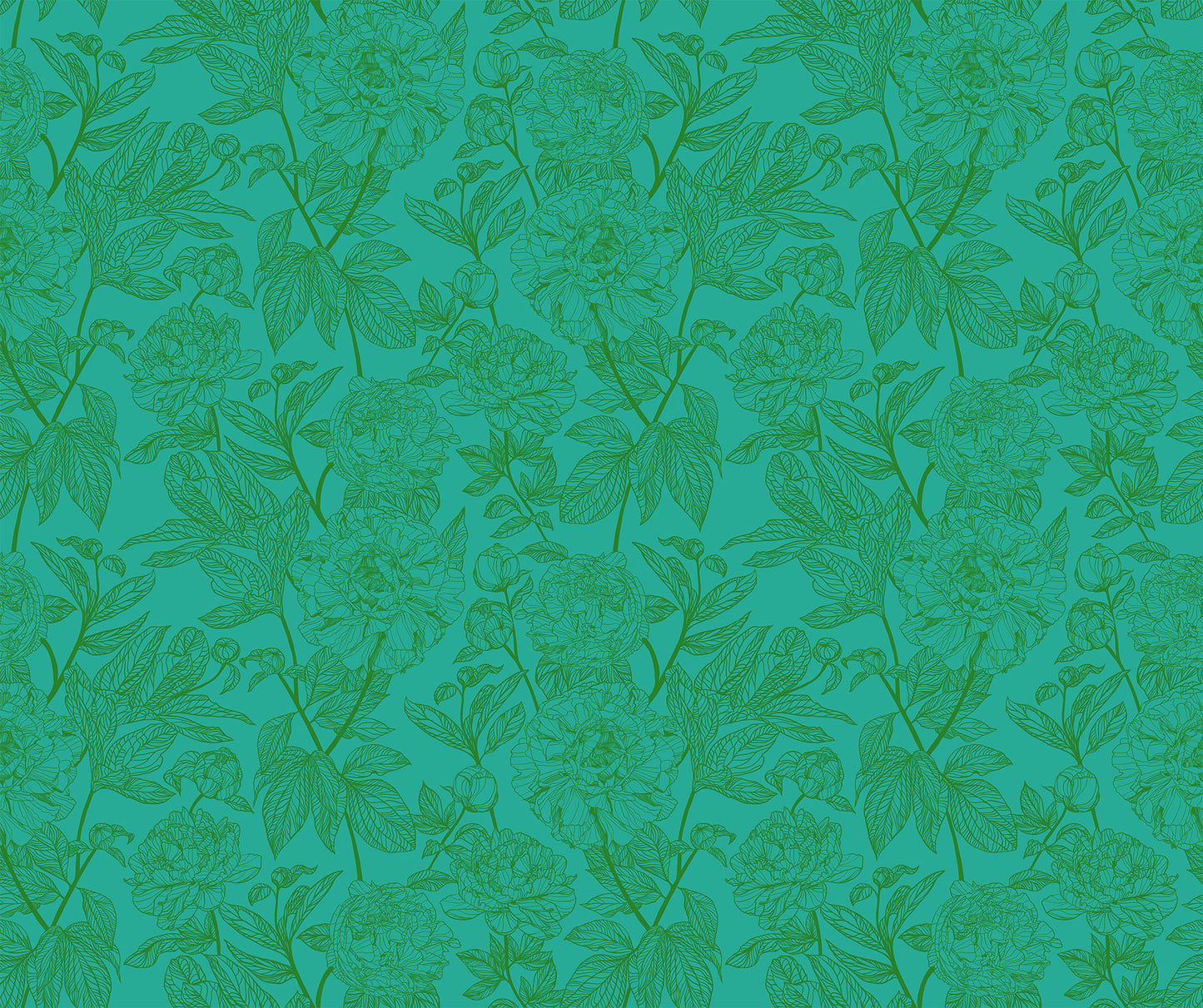 Indelible - Peony, Jade - PER 1/4 YARD