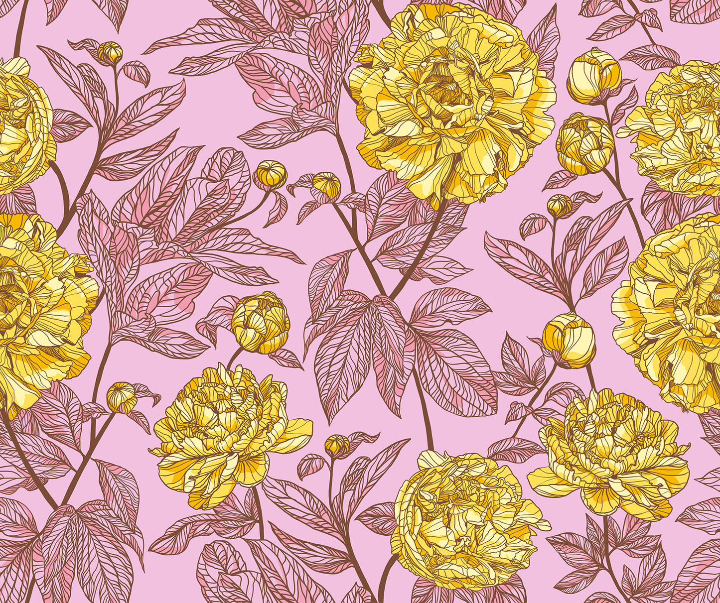 Indelible - Peony, Sunshine - Wide Back 108"