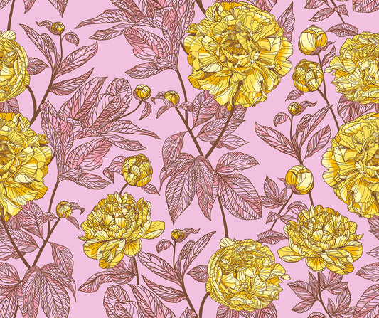 Indelible - Peony, Sunshine - Wide Back 108"
