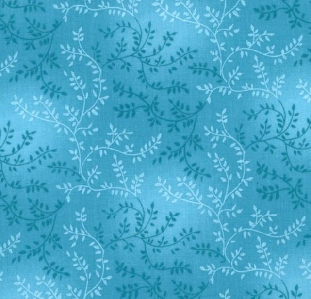 Bright Blue leaf 108" Wide Back