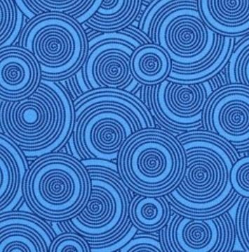 Bright Blue Circles 108" Wide Back