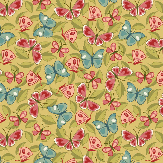Back & Forth - Butterflies, Pear - PER 1/4 YARD