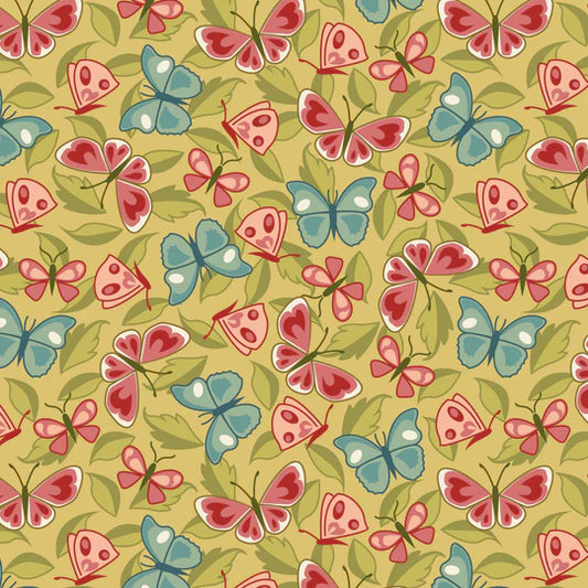 Back & Forth - Butterflies, Pear - PER 1/4 YARD