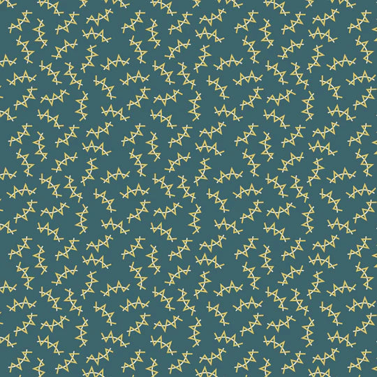 Back & Forth - Zig Zag, Deep Blue - PER 1/4 YARD