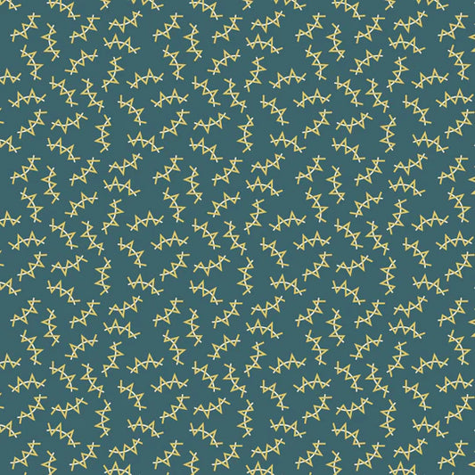 Back & Forth - Zig Zag, Deep Blue - PER 1/4 YARD