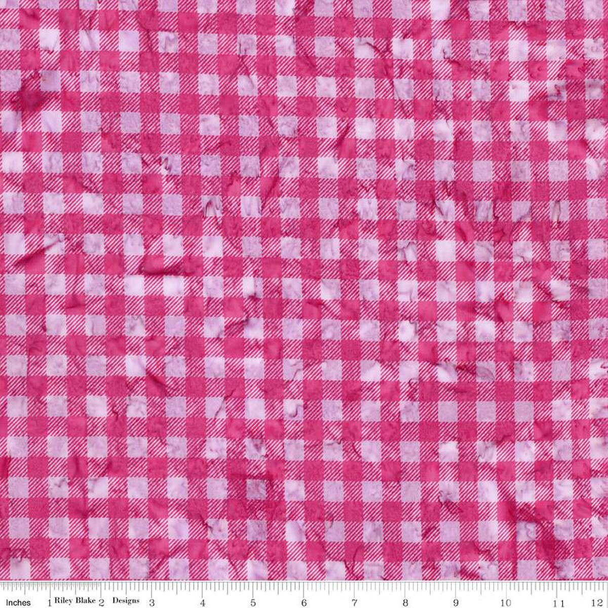 Daisy Dots Batiks - Razzmic Berry Gingham - PER 1/4 YARD