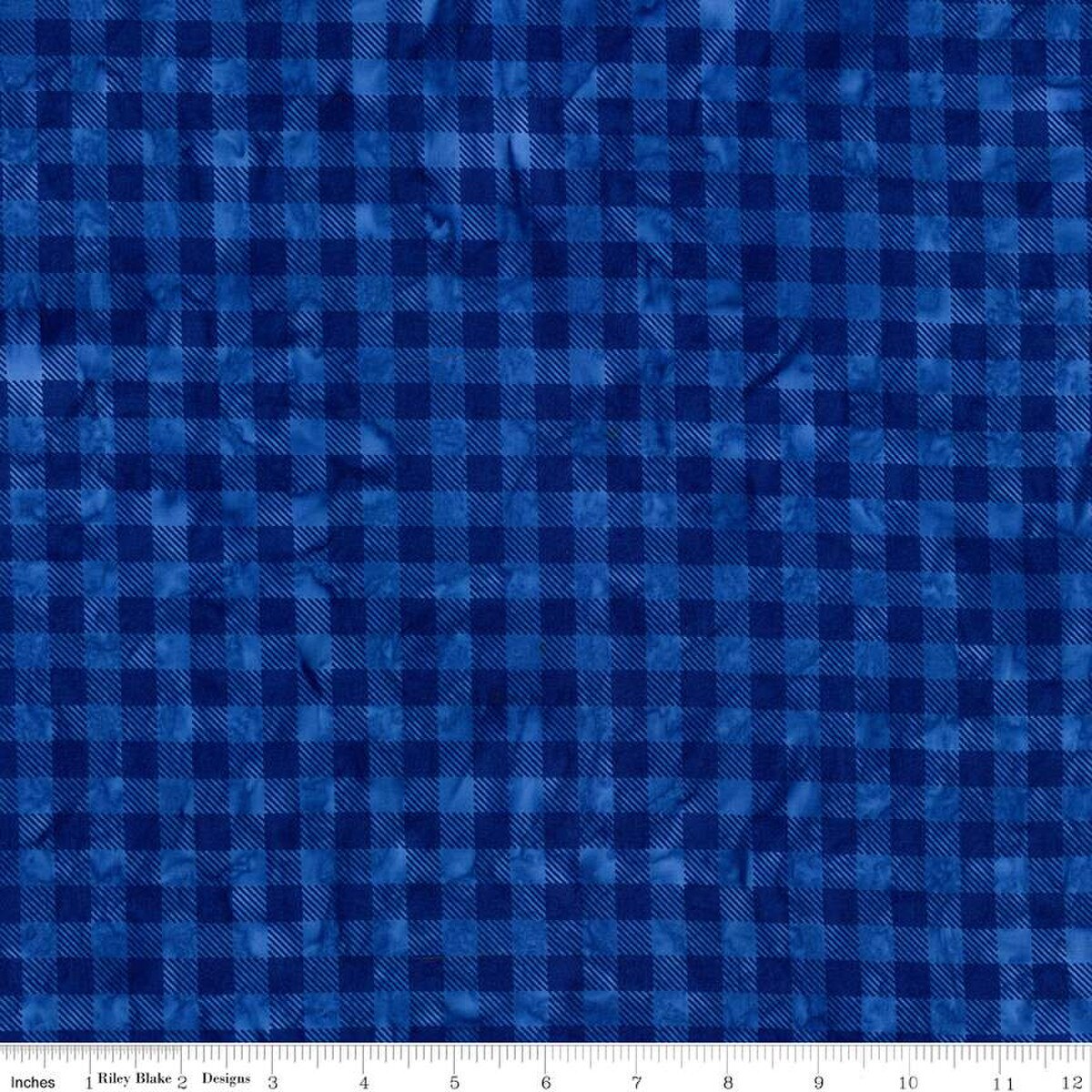 Daisy Dots Batiks - Lapis Gingham - PER 1/4 YARD
