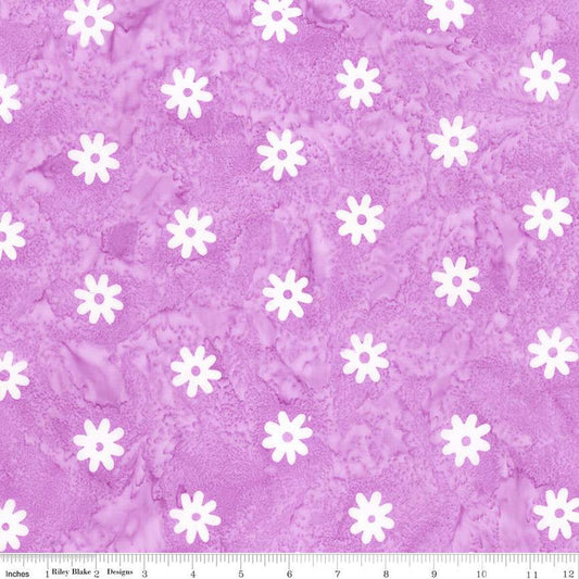 Daisy Dots Batiks - Amethyst Daisy - PER 1/4 YARD