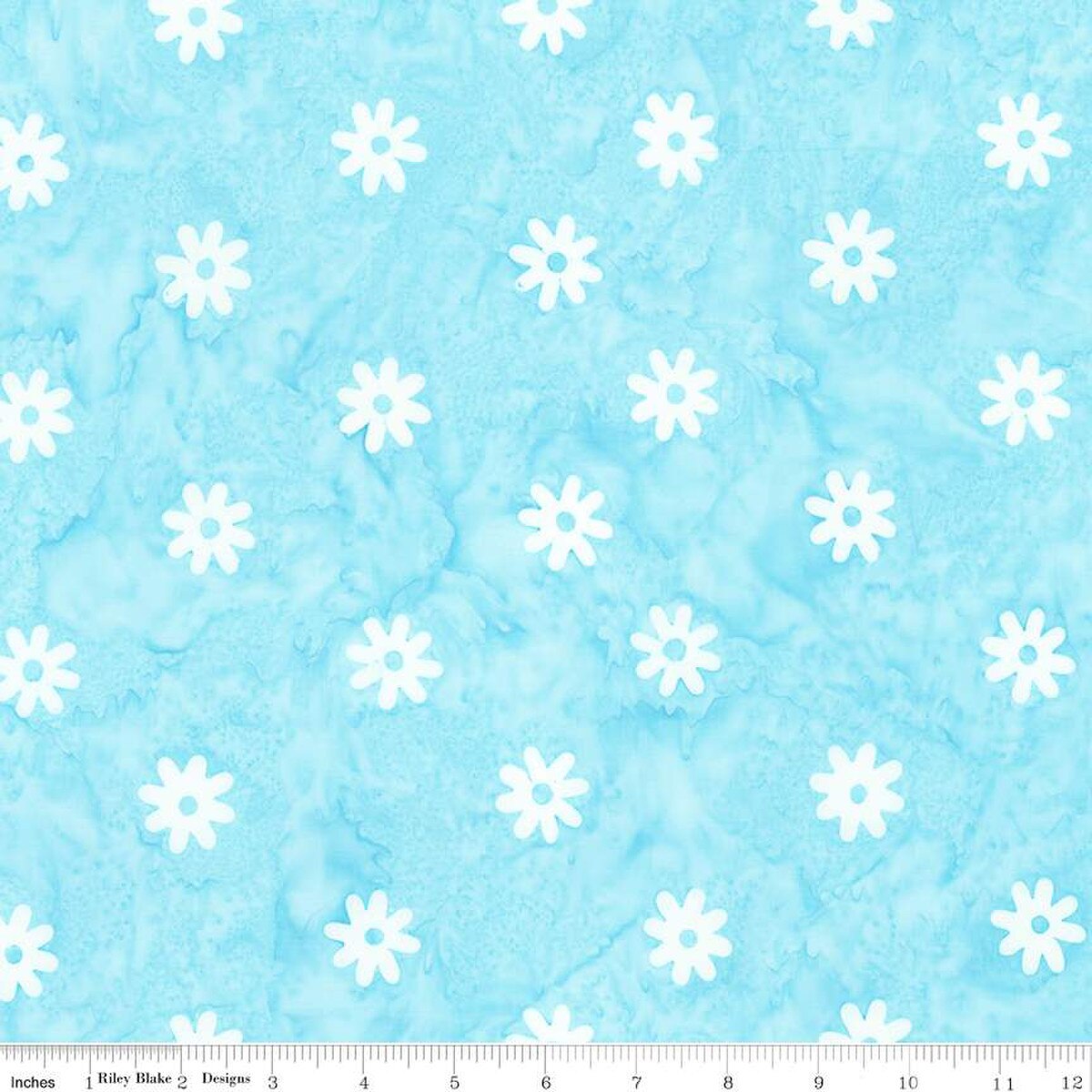 Daisy Dots Batiks - Adriatic Mist Daisy - PER 1/4 YARD