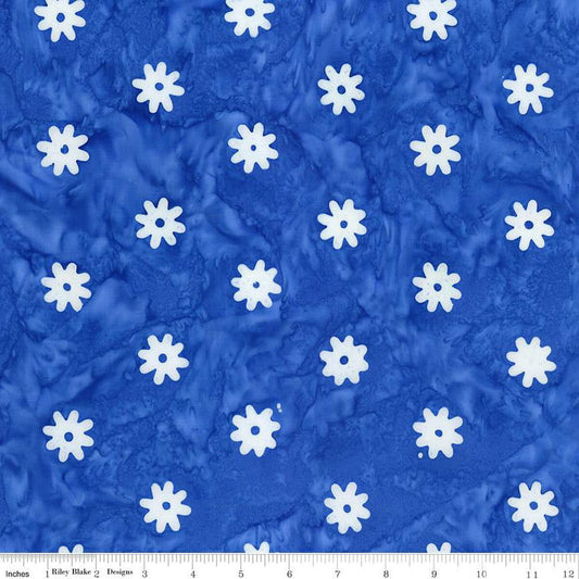Daisy Dots Batiks - Lapis Daisy - PER 1/4 YARD