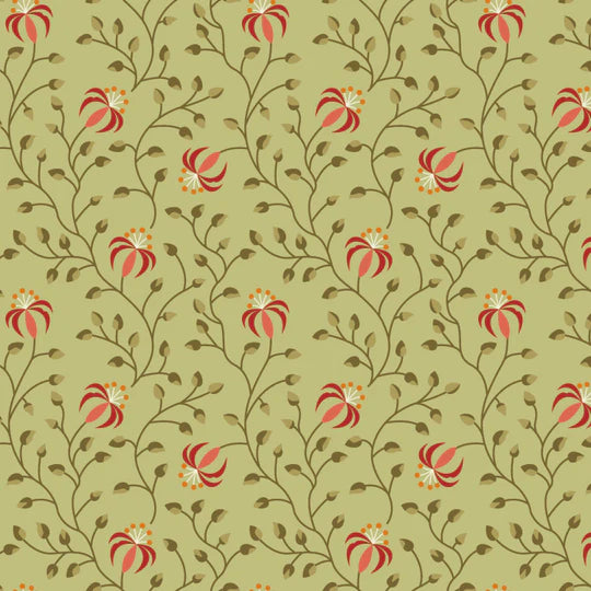 Beyond Time - Lily, Light Olive - PER 1/4 YARD