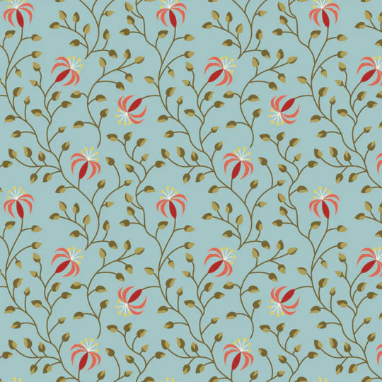 Beyond Time - Lily, Powder Blue - PER 1/4 YARD