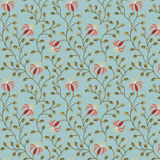 Beyond Time - Lily, Powder Blue - PER 1/4 YARD