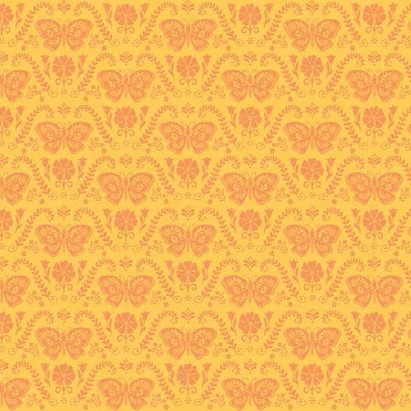 First Blooms - Butterflies, Yellow - PER 1/4 YARD