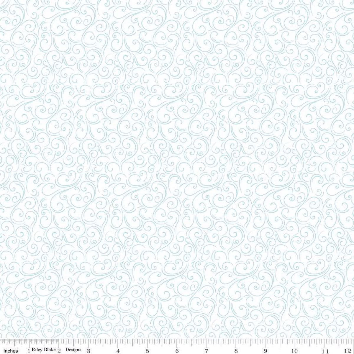 Winter Magic - Swirls, White - PER 1/4 YARD