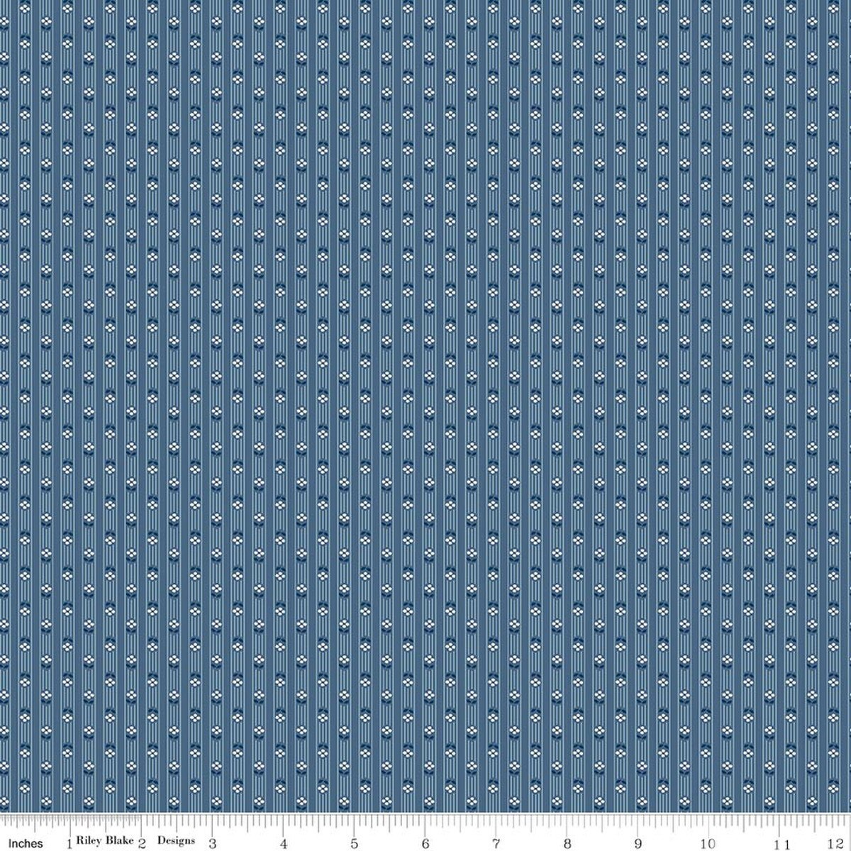 Denim & Daisy - Stripes, Denim - PER 1/4 YARD