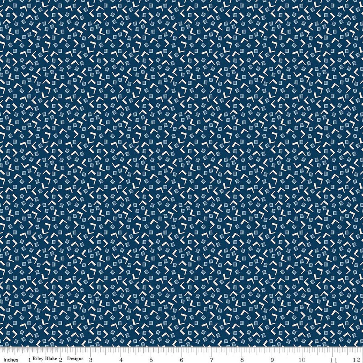 Denim & Daisy - Tiny Squares, Oxford Blue - PER 1/4 YARD