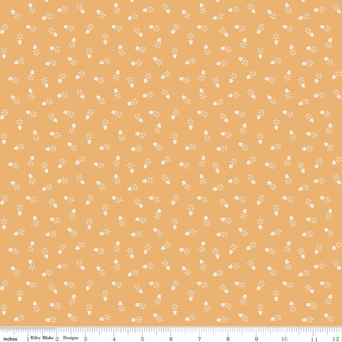 Denim & Daisy - Flower Pots, Daisy - PER 1/4 YARD