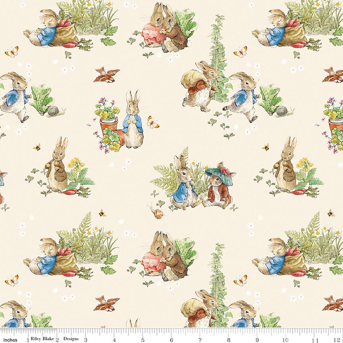 Peter Rabbit & Benjamin Bunny, Main Cream - PER 1/4 YARD