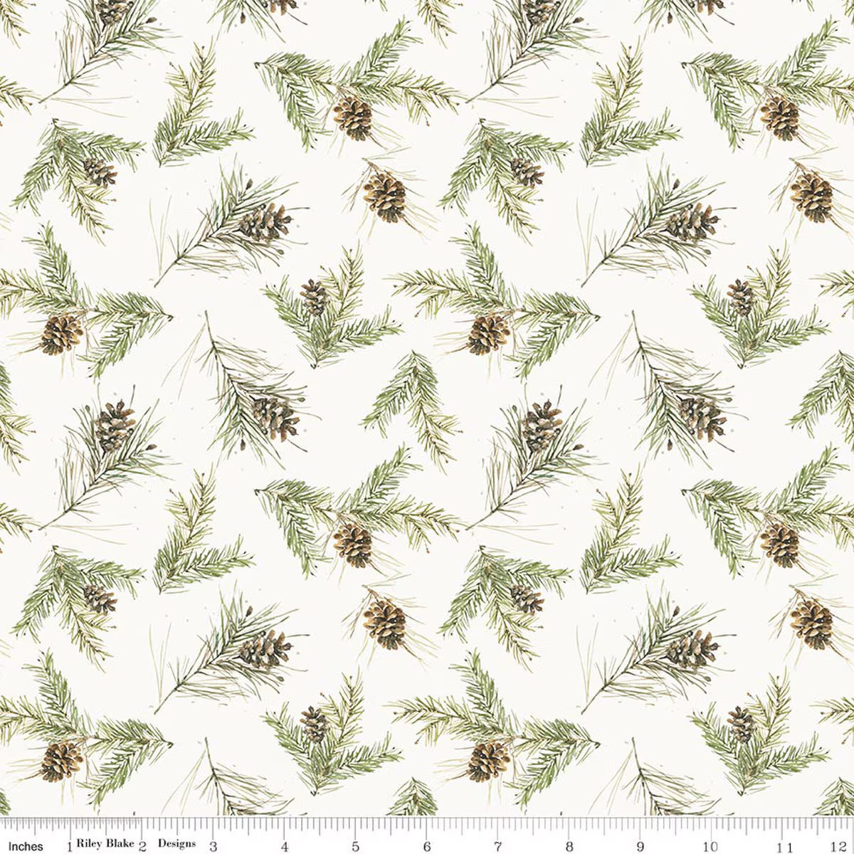 Holiday Spirit - Pinecones, Cream - PER 1/4 YARD