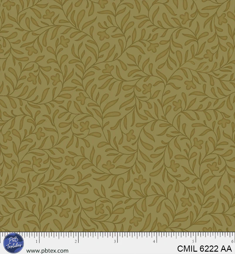 Cider Mill - Harvest Vine, Olive - PER 1/4 YARD