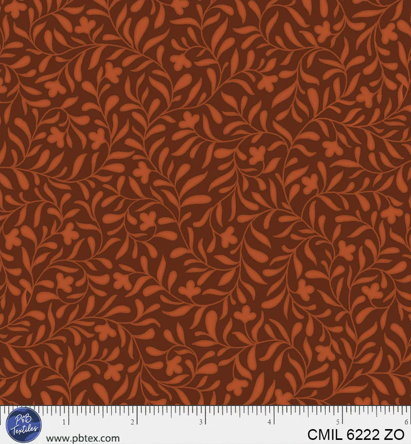 Cider Mill - Harvest Vine, Rust - PER 1/4 YARD